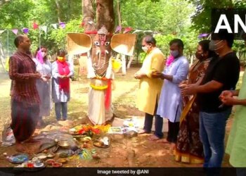 Ganesh Chaturthi 2021 Eco Friendly Ganpati Worshipped A Tree In The Form Of Lord Ganesha For The 10 Day Ganesh Chaturthi Festival In Bhubaneswar