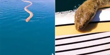 Man Films Huge Sea Snake Swimming Up To Him See Viral Video – समुद्री सांप कर रहा था पीछा, लेकिन कैमरा लेकर उसका वीडियो बना रहा था शख्स, फिर हुआ कुछ ऐसा