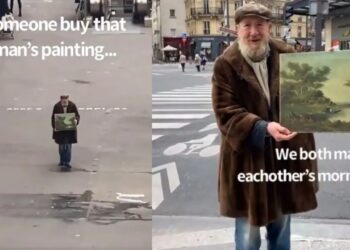 An Old Man Selling His Own Painting On Street Video Went Viral On Social Media