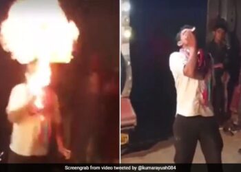 Man Doing Stunt By Placing A Burning Matchstick On His Tongue Suddenly Clothes Caught Fire Watch Shocking Video – जलती हुई माचिस की तीली को जीभ पर रखकर स्टंट कर रहा था शख्स, अचानक कपड़ों में लग गई आग और फिर…
