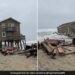 Unoccupied Beach House Collapses In The Ocean Viral Video On Social Media
