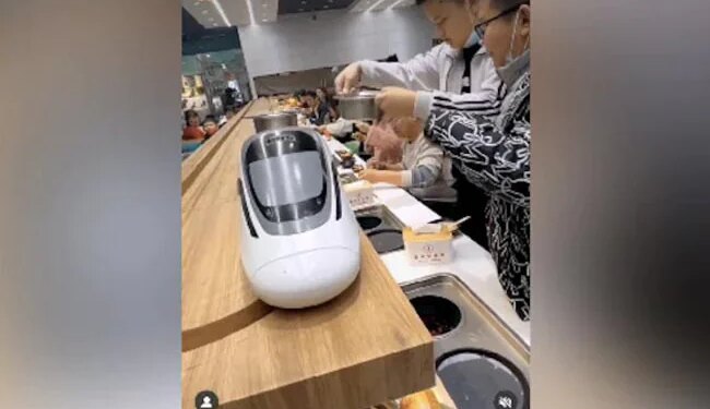 Video Of Bullet Train Serves Food At A Restaurant Is Goes Viral On Social Media