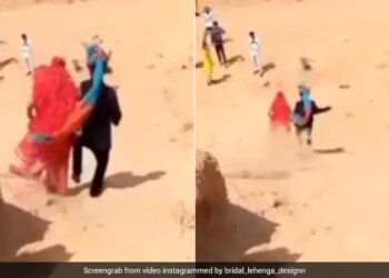 Viral Video: Groom Running Away With Bride In Desert Was Not Good For Bride Watch Trending Video
