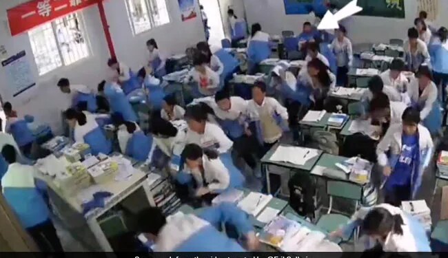 Watch Video: Students Help Differently Abled Classmate To Evacuate During Earthquake Video Goes Viral On Social Media