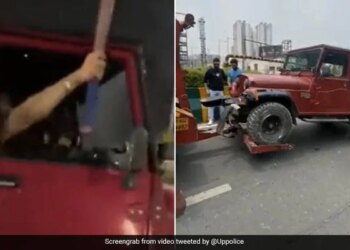 Man Performing Dangerous Stunt On Noida Road Arrested UP Police Shares Video
