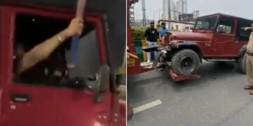 Man Performing Dangerous Stunt On Noida Road Arrested UP Police Shares Video