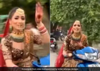 Wedding Video: Viral Video Of A Desi Bride Reaching Venue By Driving Scooty Herself | Bride Was Seen Driving A Scooty On The Road Before Marriag – Wedding Video: बॉलीवुड गाने पर लिप-सिंक कर दुल्हन ने दौड़ाई स्कूटी, कहा