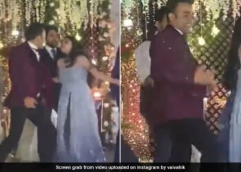 Groom Became Out Of Control After Listening Salman Khan Song At The Wedding Did Energetic Dance On Stage See Viral Video