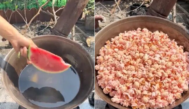 A Unique Experiment With Popcorn | Watch This Is How Watermelon Popcorns Are Made – ये हैं तरबूज वाले Popcorn, देखकर चकराया नेटिजन्स का सिर, बोले