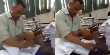 Watch: Viral Video Man Was Doing Too Fast Work In Office Collector Share His Video