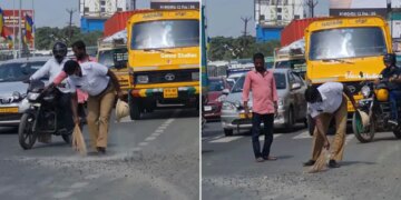 Viral Video Of Traffic Police | Traffic Police Mopping The Road Trending On Social Media