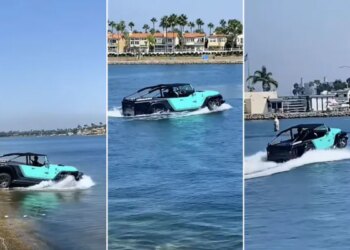 Water Car Video: Car Running In Water Like Motor Boat Video Goes Viral On Social Media