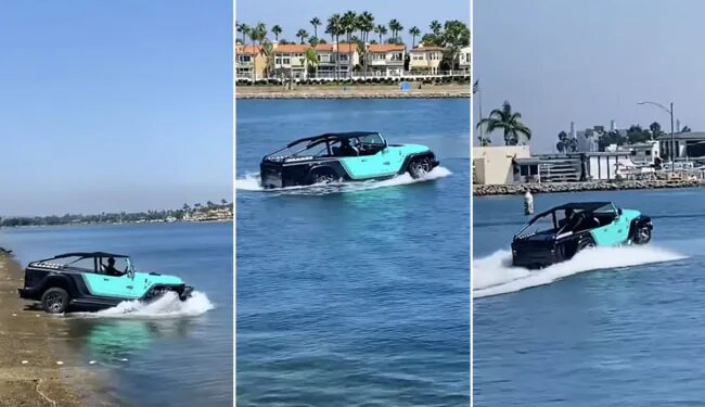 Water Car Video: Car Running In Water Like Motor Boat Video Goes Viral On Social Media