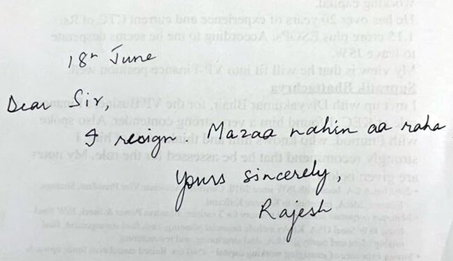 Industrialist Harsh Goenka Shares Resignation Letter | MAN WRITES MAZA NAHI AA RAHA ON RESIGNATION LETTER Post Goes Viral