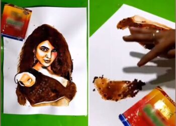 ग़ज़ब : इस शख्स ने गुटखे से बना दी एक्ट्रेस सामंथा की शानदार पेंटिंग, लोग हो रहे हैं हैरान