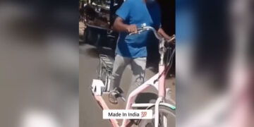 चक्के तो हैं लेकिन नहीं है पैडल, ट्रेडमिल की तरह चलती है यह जुगाड़ की साइकिल, देखें VIDEO