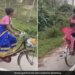 Watch: Mother Invented A Unique Trick To Keep The Child Safe On The Bicycle Video Viral – बेटे को आराम देने के लिए मां ने किया ऐसा जुगाड़, Video देख आप भी कहेंगे