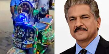 Anand Mahindra Share Video Of Dazzling Musical Scooter Says Only In India Watch Viral Video – आनंद महिंद्रा ने शेयर किया चमचमाती हुई म्यूजिकल स्कूटर का VIDEO, कहा