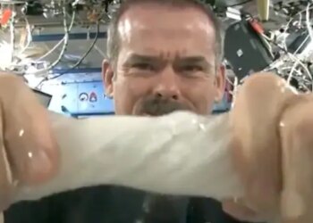 When Water Is Removed From A Towel Soaked In Space, A Different View Is Seen.