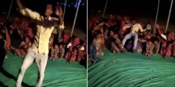 Viral Dance Video: A Person Suddenly Fell Among Women In The Midst Of Dance Video Goes Viral On Social Media