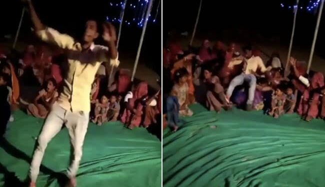 Viral Dance Video: A Person Suddenly Fell Among Women In The Midst Of Dance Video Goes Viral On Social Media