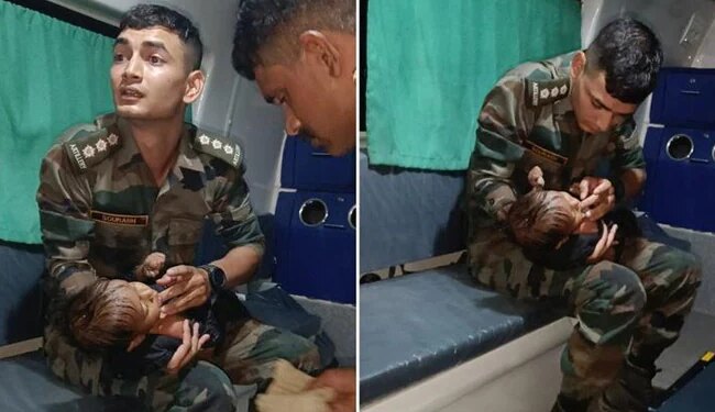 The Child Had Fallen In The 300 Feet Deep Borewell, The Army Pulled It Out And Loved It Like A Mother