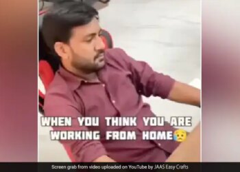 Trending Video Man Working In Office And Dreaming Of Work From Home Then This Happened Watch Funny Viral Video