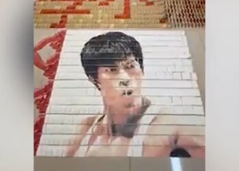 A Beautiful Picture Emerged From The Cards, A Fan Of Bruce Lee Showed Such Creativity That The World Is Shocked