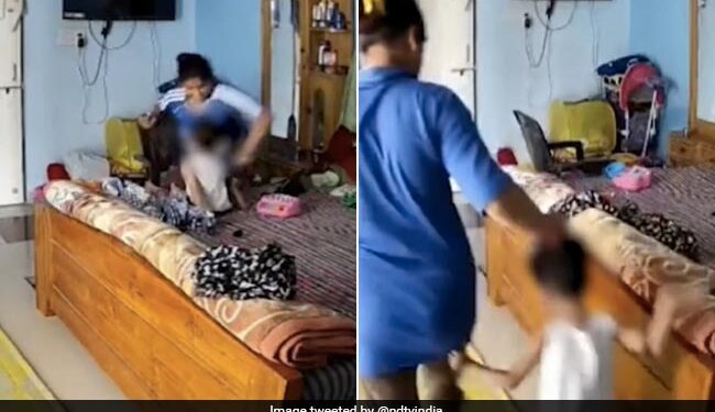 2 साल के बच्चे को बेरहमी से मारती थी आया, पेट में घूसे मारती थी, बाल खींचती थी, देखें वायरल वीडियो