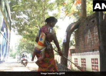 Sanitary Worker Cleans Road While Carrying Her Baby On Her Back In Odisha Internet Gets Emotional See Viral Video