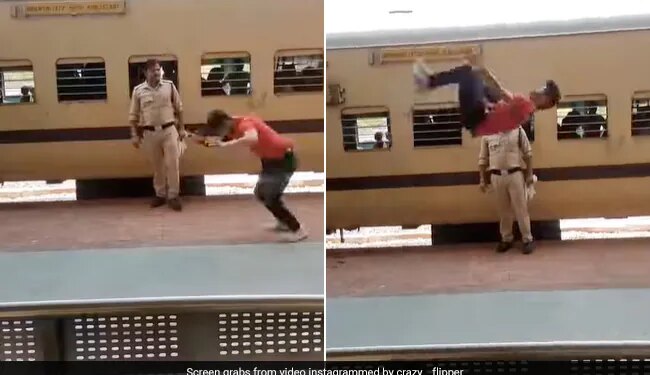 Boy Performing Series Of Backflips At Railway Station People Stuns Watch Viral Video
