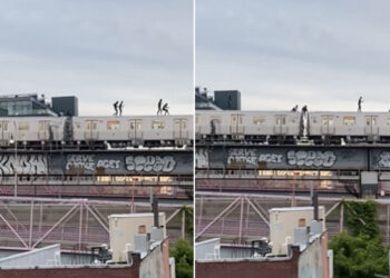 Subway Surfers Stunt Over US Williamsburg Bridge Goes Viral | People Walking On Top Of Train In Brooklyn America