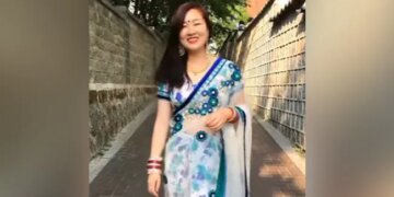 For The First Time, A Korean Woman Wore A Sari, Watching The Video, People Said – Bhabiji You Are Looking Beautiful – पहली बार कोरियन महिला ने पहनी साड़ी, वीडियो देख लोगों ने कहा