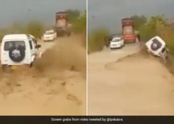 Car Plunges Into Ditch After Speeding On Flooded Road Internet Shocked To See This Viral Video