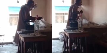 Man Spitting Water From Mouth While Ironing Clothes Internet Upset Watch Viral Video – मुंह में पानी भरकर कपड़ों पर थूक रहा था बुजुर्ग शख्स, इस्त्री करने का ऐसा तरीका देख भड़के लोग, बोले