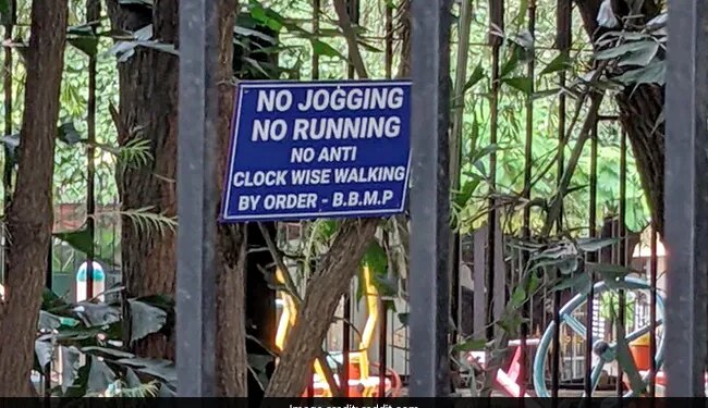 Bengaluru Park Sign Asks People Not To Walk Anti-Clockwise Internet Says Is Nagin Dance Allowed Here See Viral Post Here