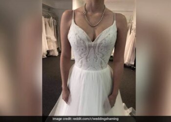 Optical Illusion Old Man Face Hidden In This Bridal Dress Challenge To Find It In 10 Seconds See Photo