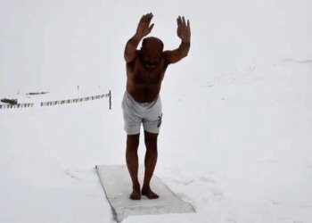 ITBP Officer Performs Surya Namaskar In Snowy Plains, Video Will Make Shiver