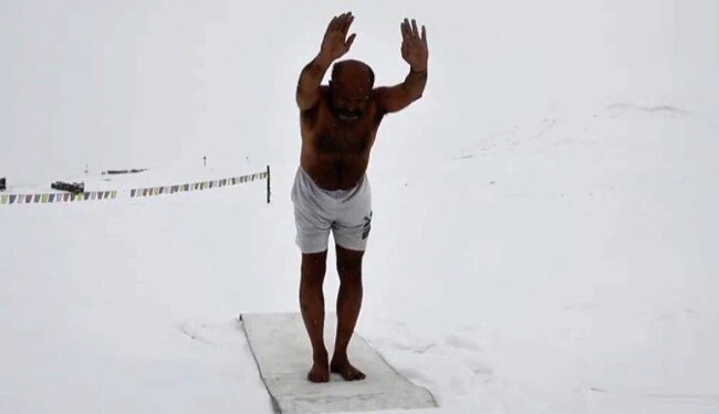 ITBP Officer Performs Surya Namaskar In Snowy Plains, Video Will Make Shiver