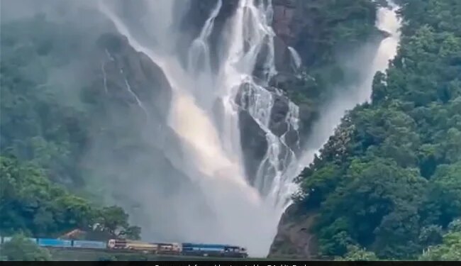 Monsoon Adds To The Beauty Of Goas Dudhsagar Falls, The Video Is Such That You Will Just Be Left Watching