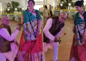 Viral Heart Touching Video: Trending Video Of Uncle Proposing Aunty 44 Years Of Togetherness
