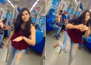 Dance In A Metro: Viral Video Of Girl Making Instagram Reel Inside Hyderabad Metro Rail | Girl Dancing In Hyderabad Metro