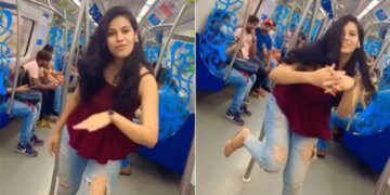 Dance In A Metro: Viral Video Of Girl Making Instagram Reel Inside Hyderabad Metro Rail | Girl Dancing In Hyderabad Metro