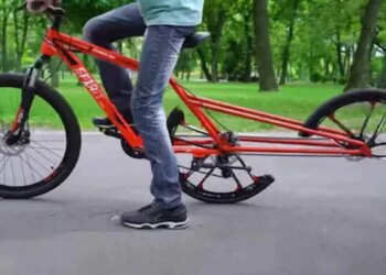 VIRAL VIDEO OF MOST BIZARRE HALF WHEEL BICYCLE CREATED BY AN ENGINEER
