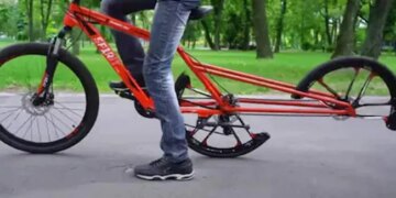 VIRAL VIDEO OF MOST BIZARRE HALF WHEEL BICYCLE CREATED BY AN ENGINEER