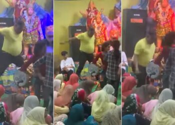 Funny Video: Viral Video Of Man Playing The Dhol In A Fun Way In Bhajan Kirtan