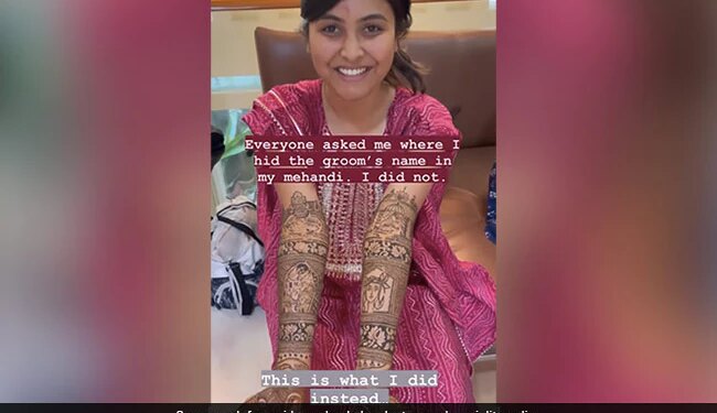 Bride Hides Famous Paintings In Wedding Mehendi Instead Of Groom’s Name Watch Viral Video