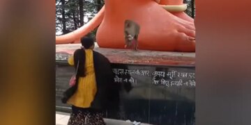 बंदर मामा को पहनना था चश्मा, मगर आंटी ने देने से मना कर दिया, दोनों के बीच हुई जमकर लड़ाई