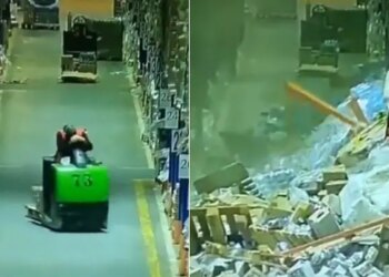 Trending Video: Driver Fell Asleep Sitting In The Mini Crane Shocking Clip Goes Viral On Social Media