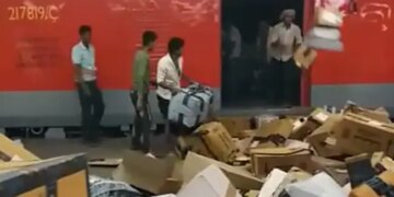Amazon Parcels Tossed Out Of Train At Railway Station Northeast Frontier Railway Clarifies On Viral Video